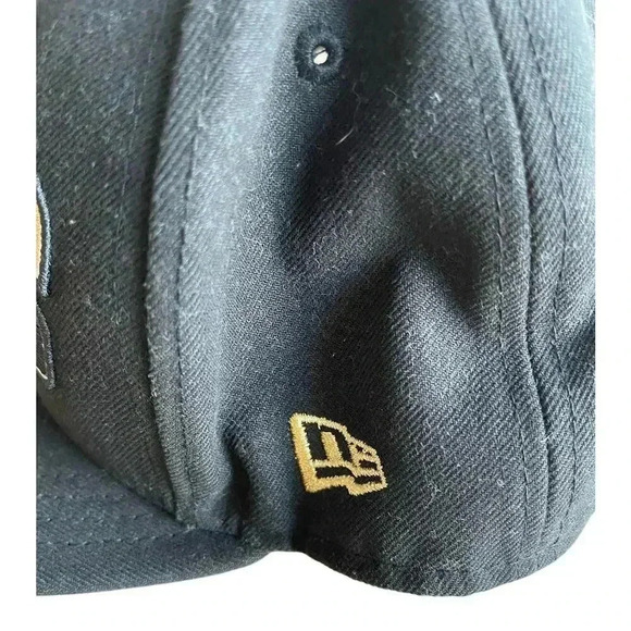 NFL New Era New Orleans Saints 59Fifty Hat Cap Sz 7 3/4 Embroidered Gold Brim - Picture 5 of 9